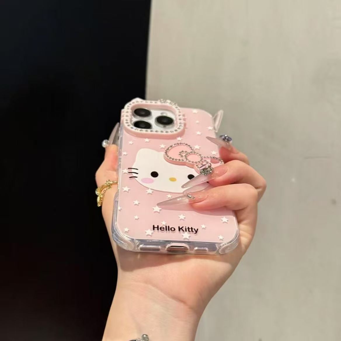 Rhinestone Butterfly Kitty Phone Case