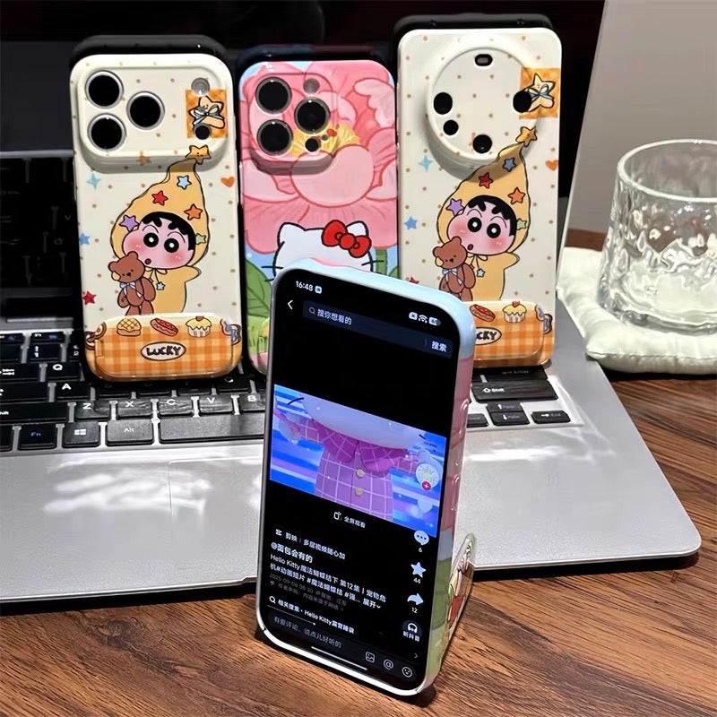 Cartoon HT + Crayon Shin-chan Mirror Stand Phone Case
