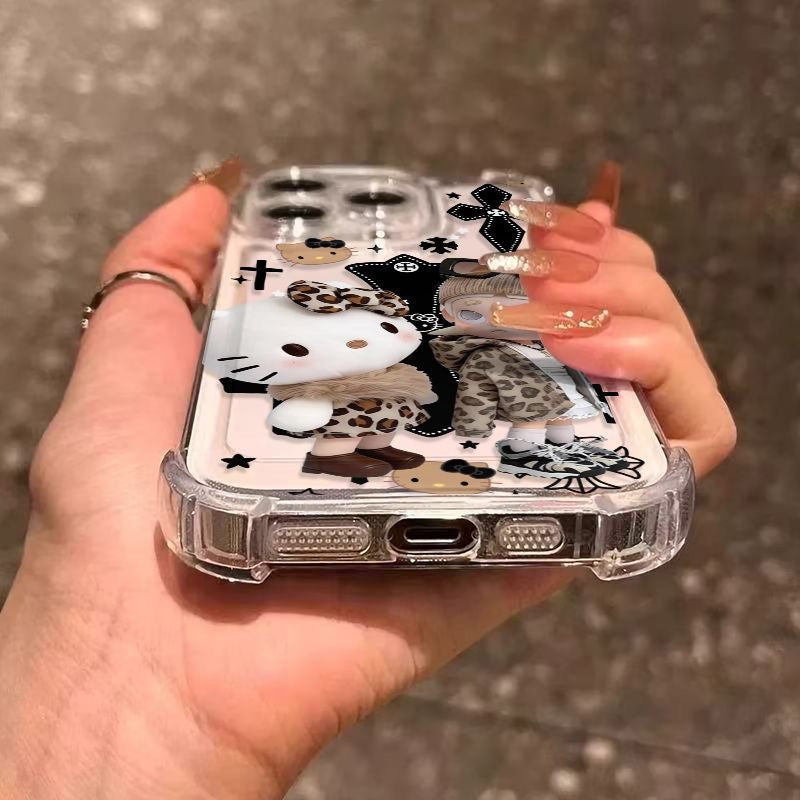 Compatible with Samsung Leopard-Print Hello Kitty Phone Case