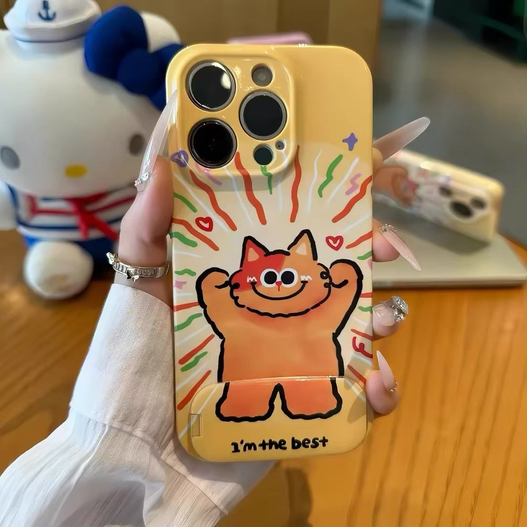 Android compatible"Energy Cat" Mirror Stand Phone Case