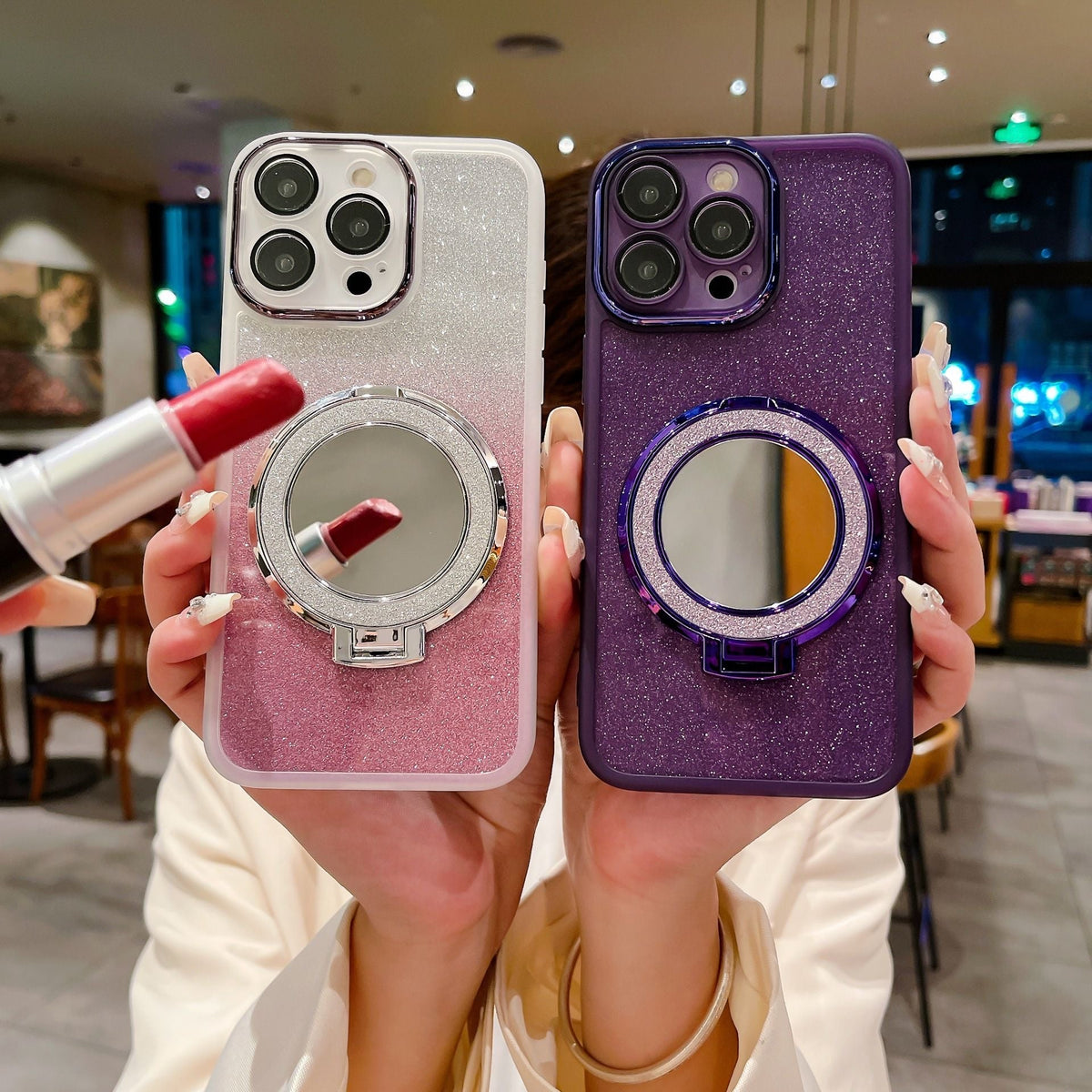 infinix audio stand makeup mirror mobile phone case
