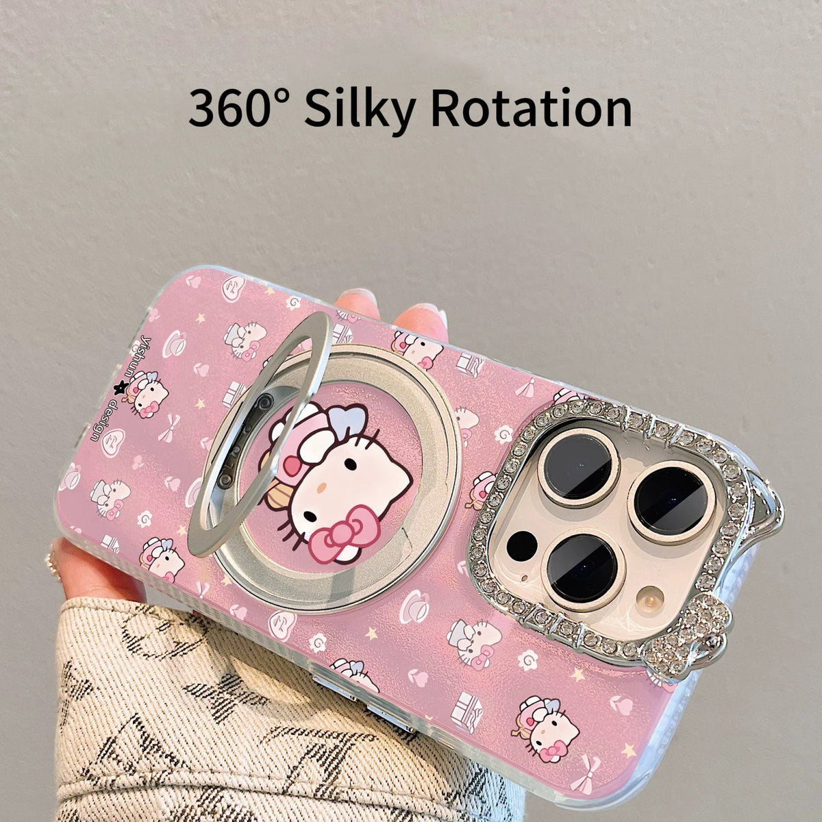 Pink Cupid Kitty Magnetic Holder Phone Case
