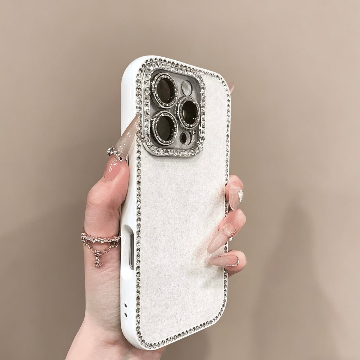 Fully covered double-sided diamond lens film mobile phone case