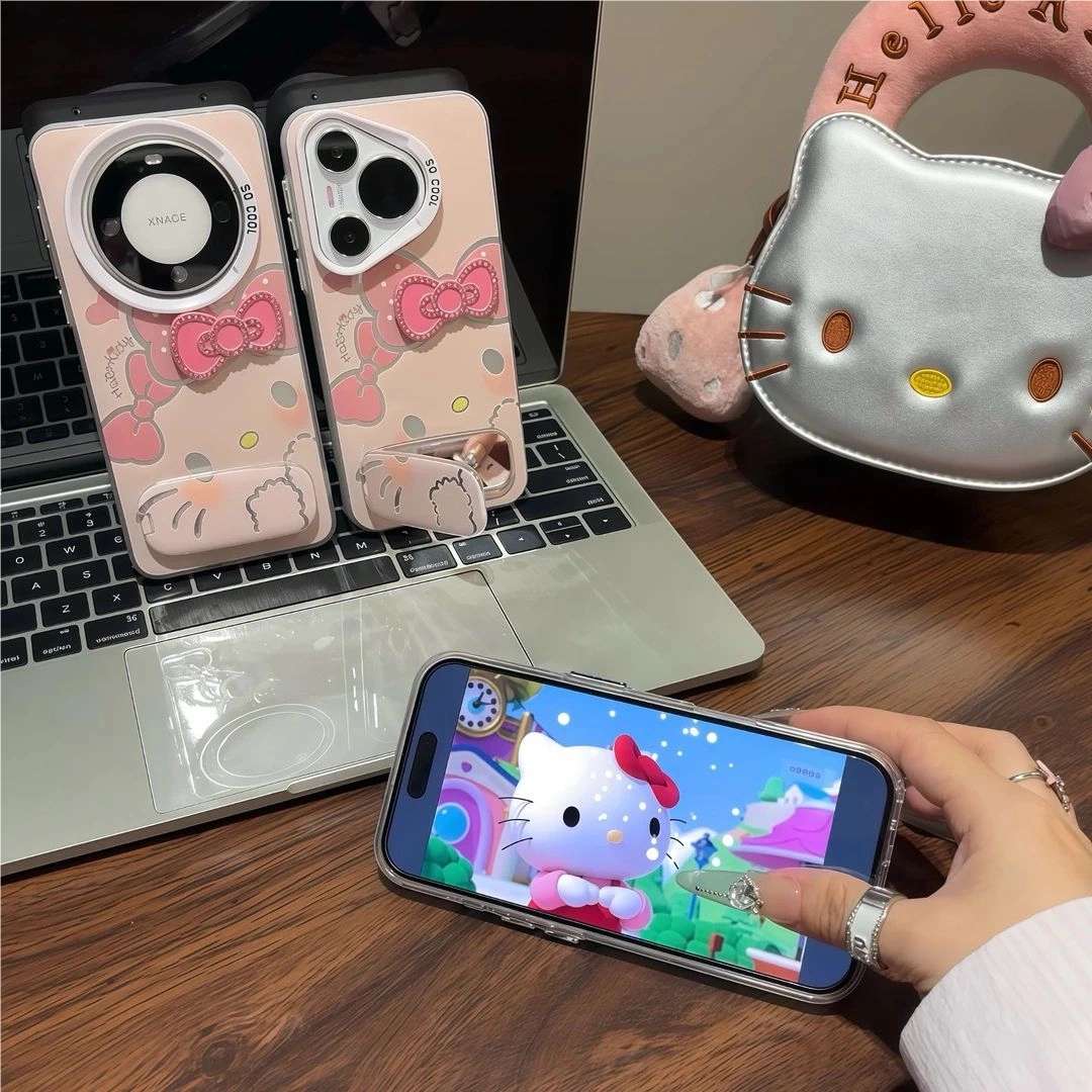Pink Kitty stand phone case