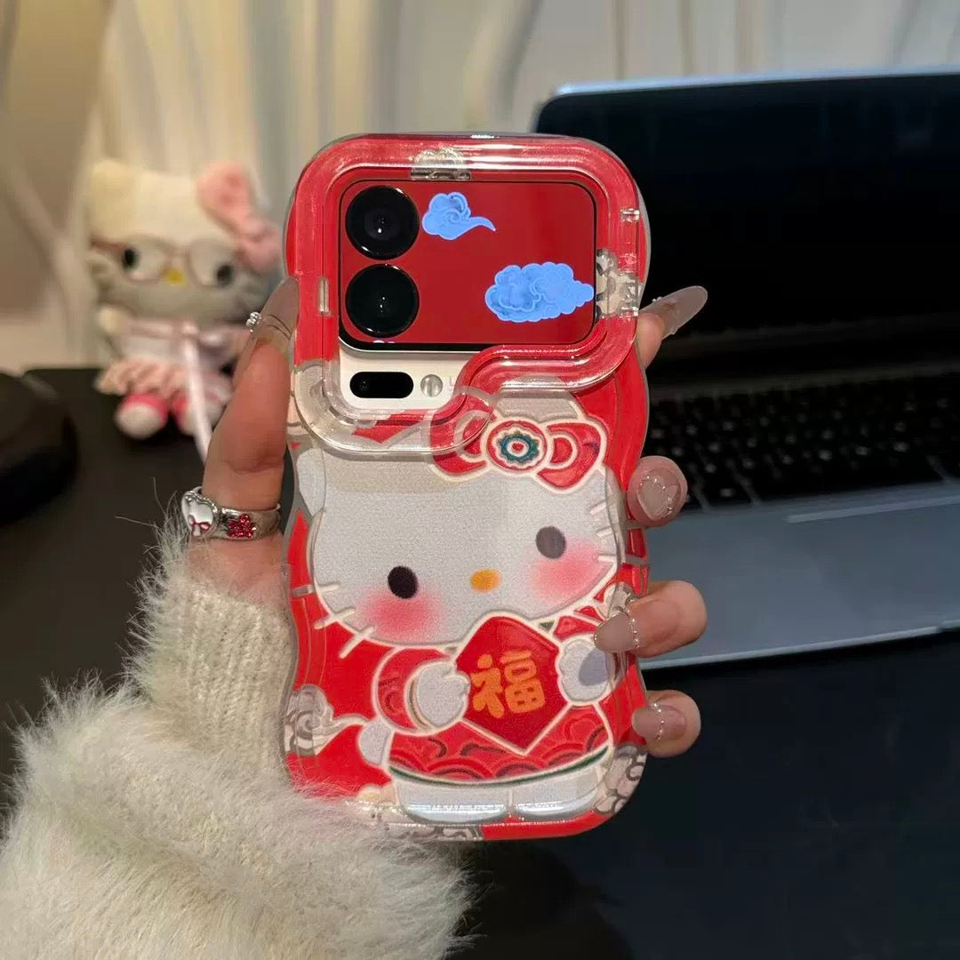 New Year's blessing Kitty cat phone case