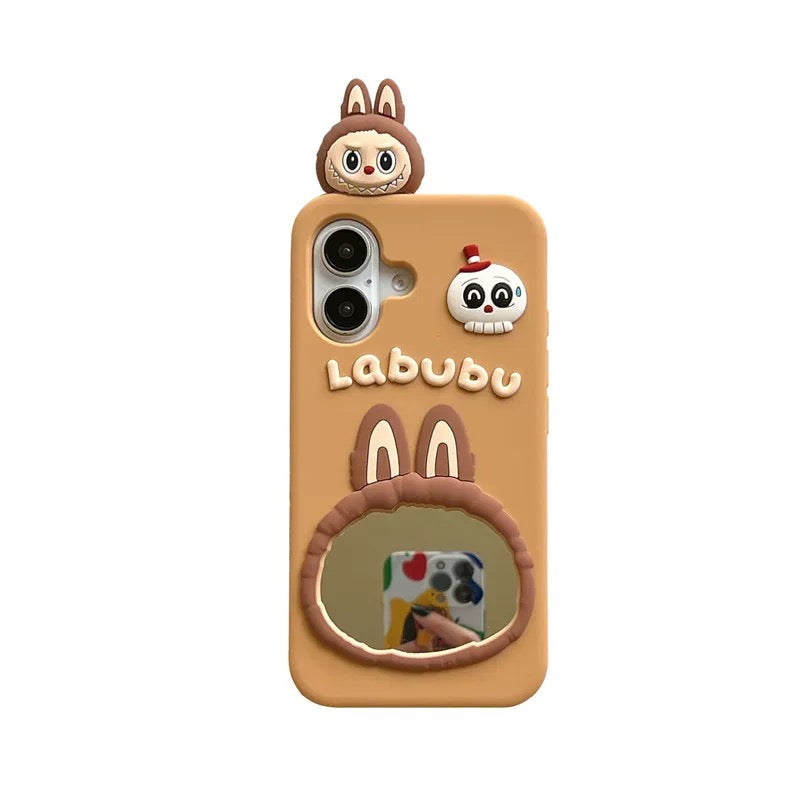 Halloween Labubu makeup mirror phone case