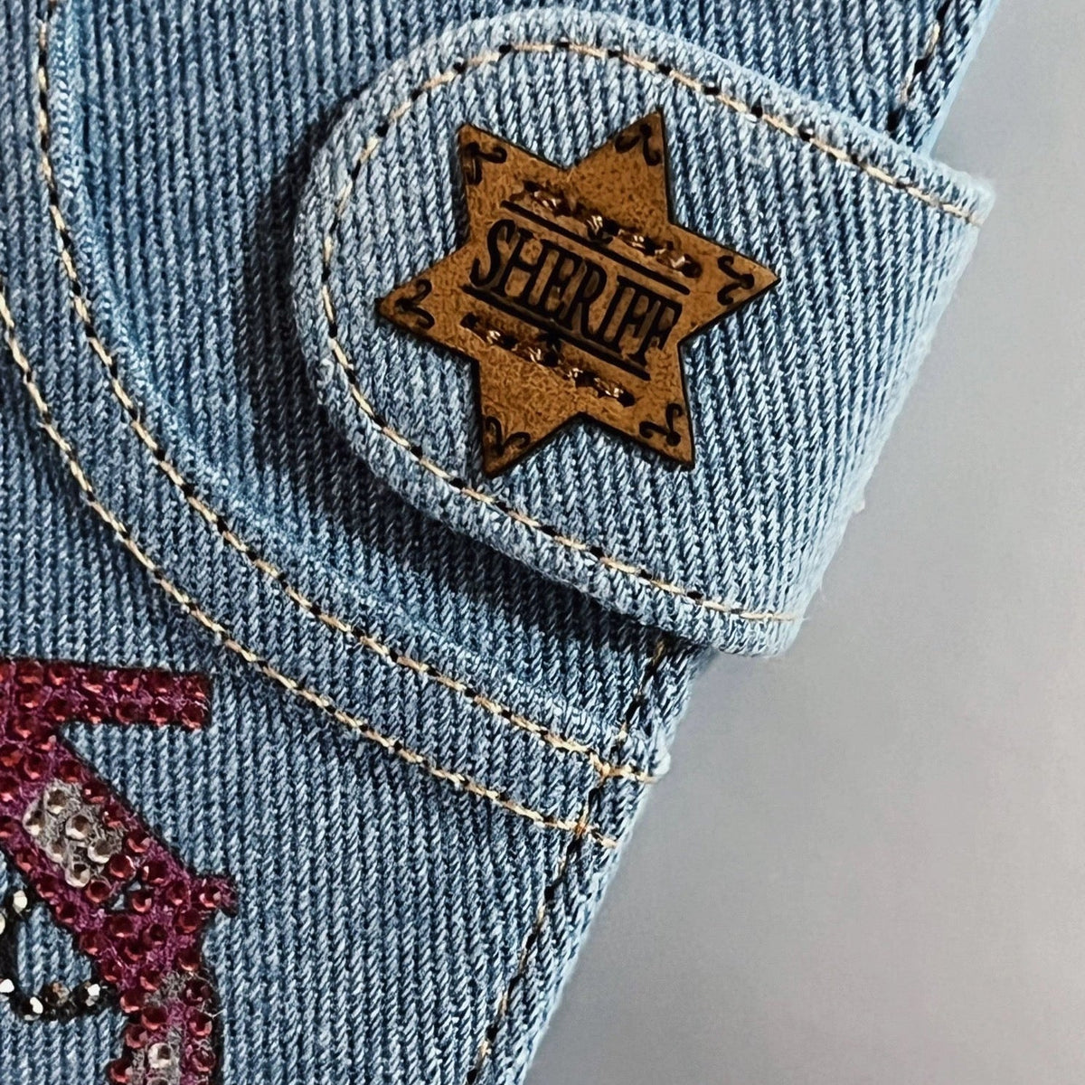 Creative Limited Edition Denim Embroidery Flip Phone Case