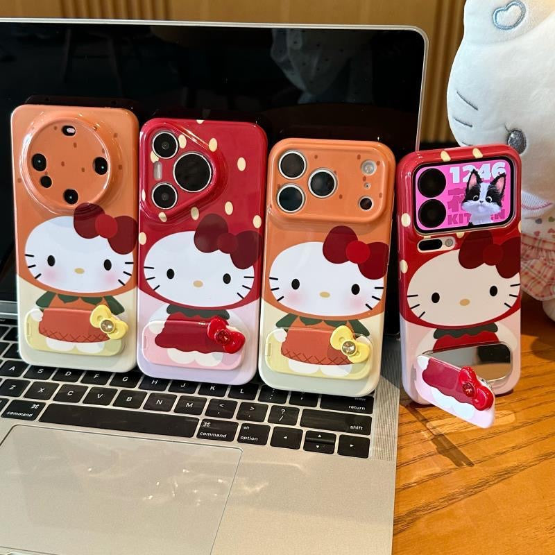 3D bow Kitty mirror phone case