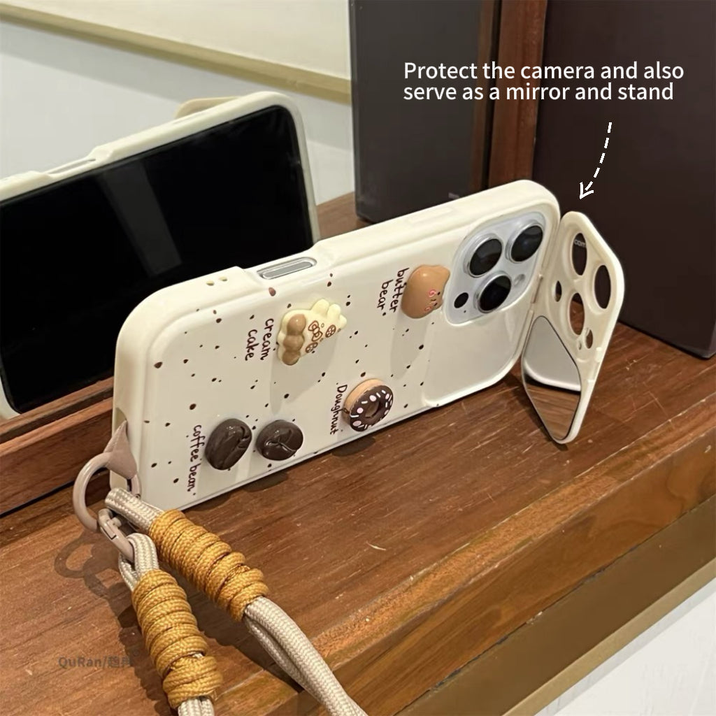 Coffee and bear stand phone case