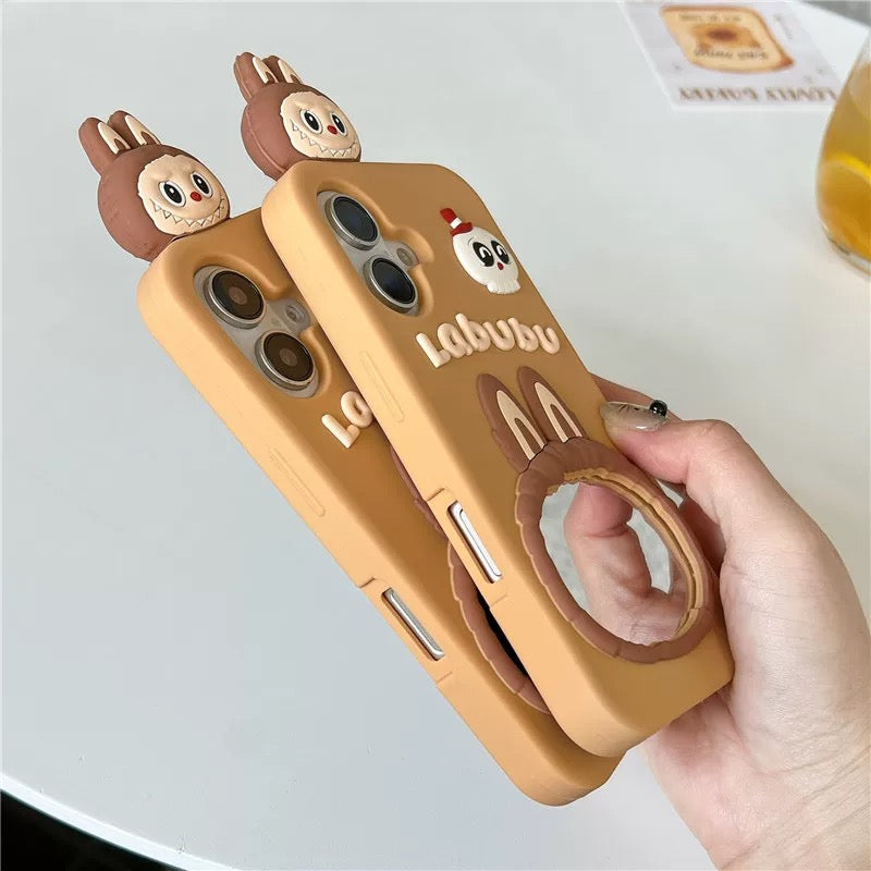 Halloween Labubu makeup mirror phone case