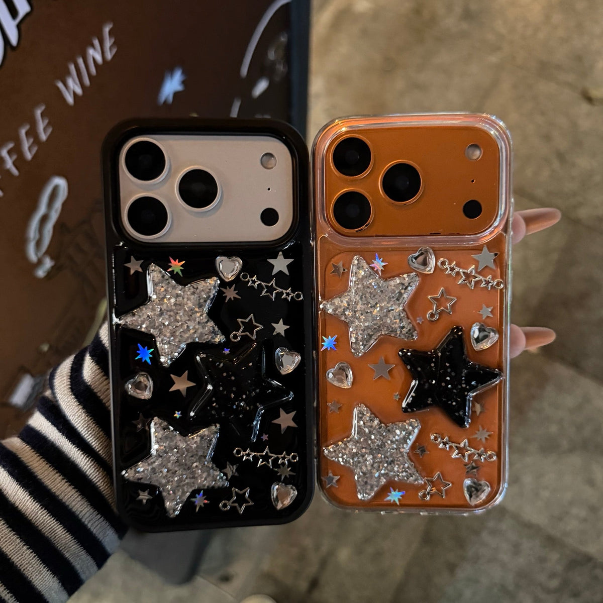 Sweet and cool metallic star phone case