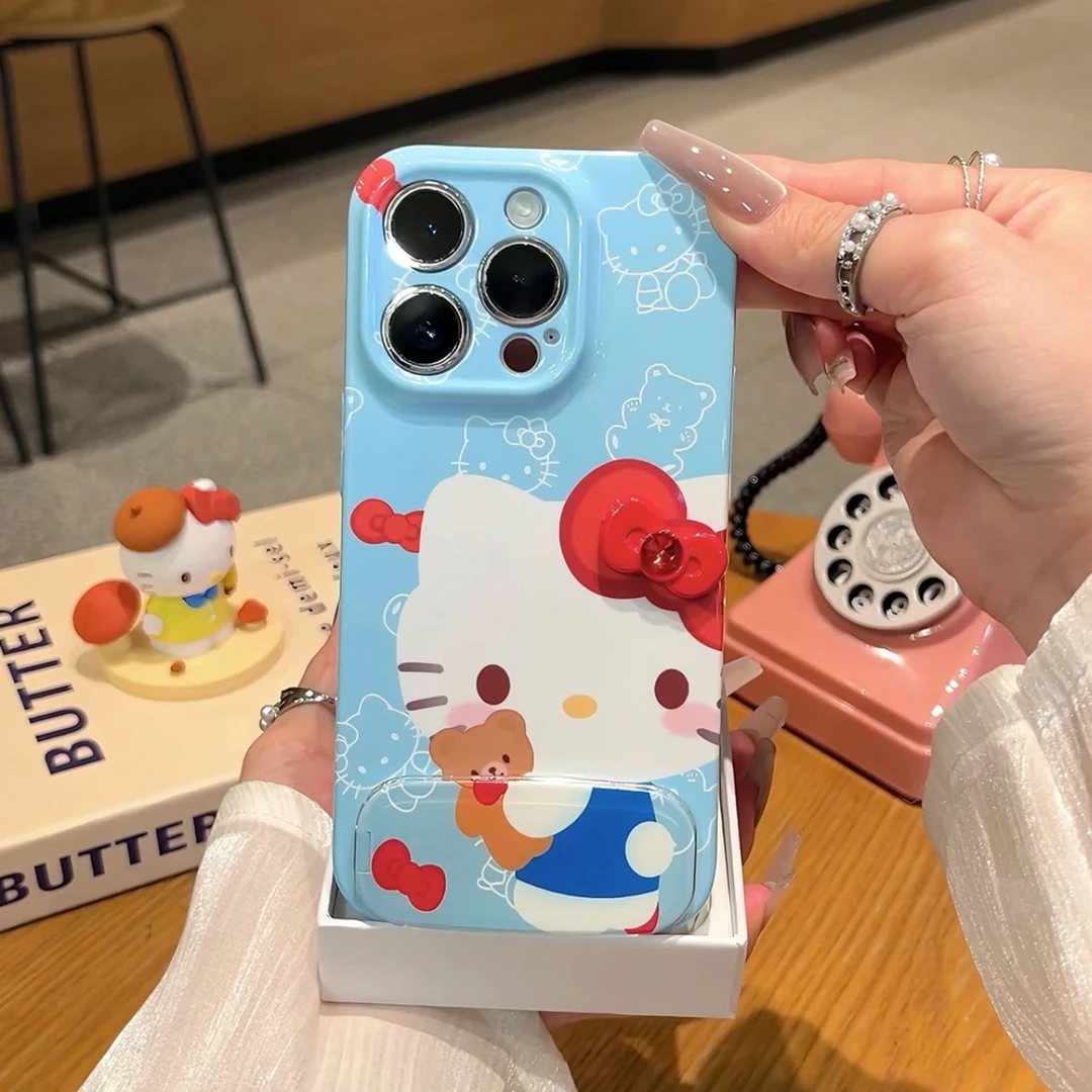 Hello Kitty Bowknot Mirror Stand Phone Case – Style 2