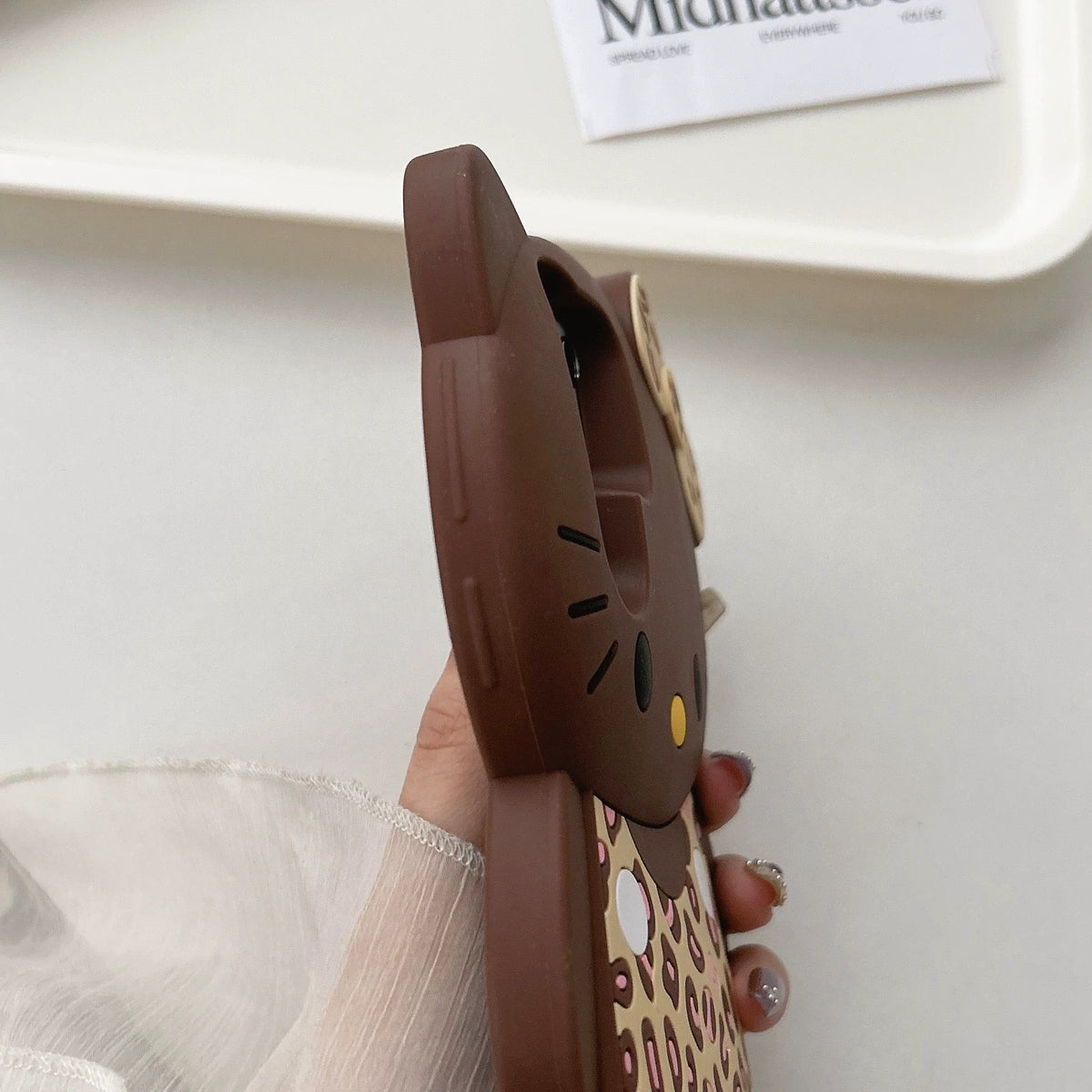Compatible with Samsung leopard print bow Kitty cat phone case