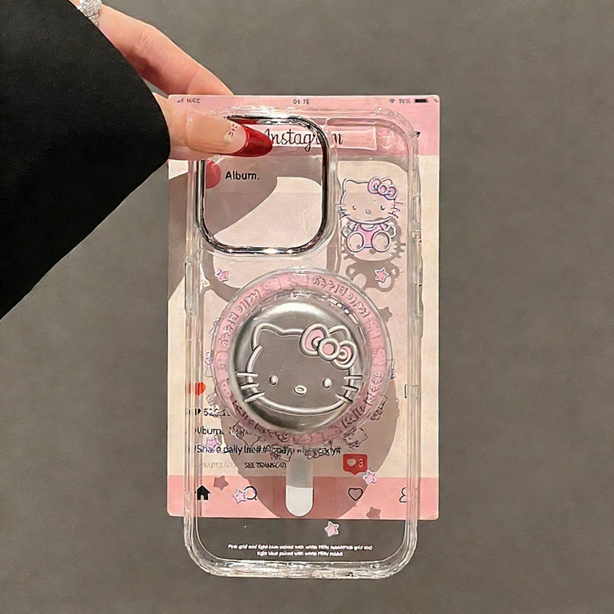 Cute Kitty bottle cap magnetic phone case