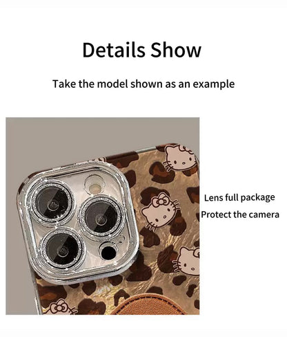 Leopard print full screen Hello Kitty phone case