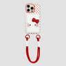 Cute red polka dot cat card holder phone case
