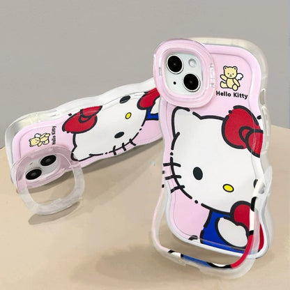 Invisible double-stand heart-shaped Kitty cat phone case