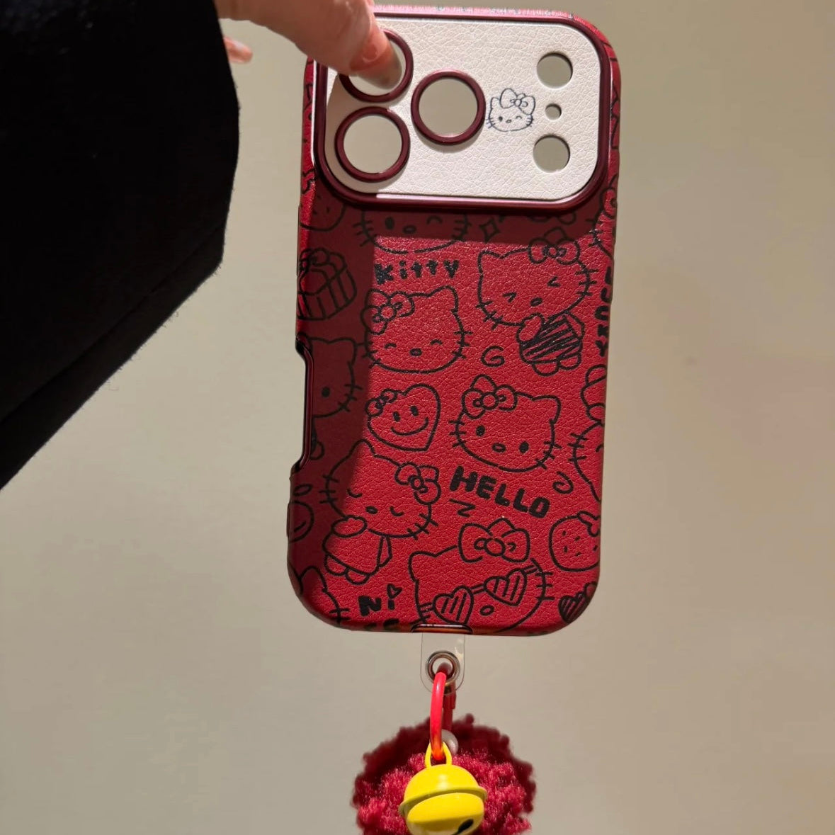 Hello Kitty burgundy full-screen phone case