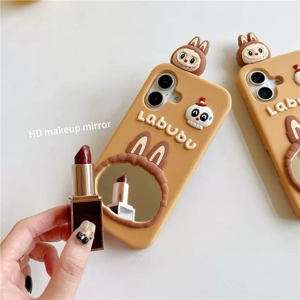 Halloween Labubu makeup mirror phone case