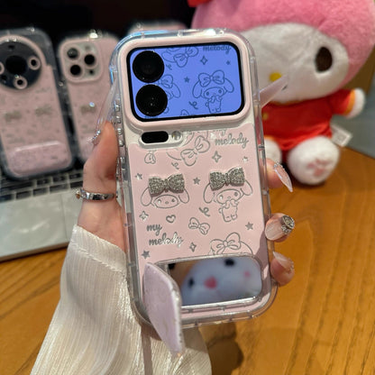 Pink My Melody Portable Mirror Phone Case