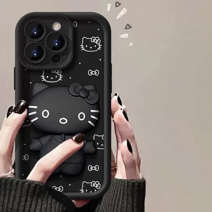 Android compatible Kitty Phone Case with Rotating Mirror and Stand