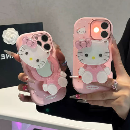 Rotating mirror stand Kitty phone case