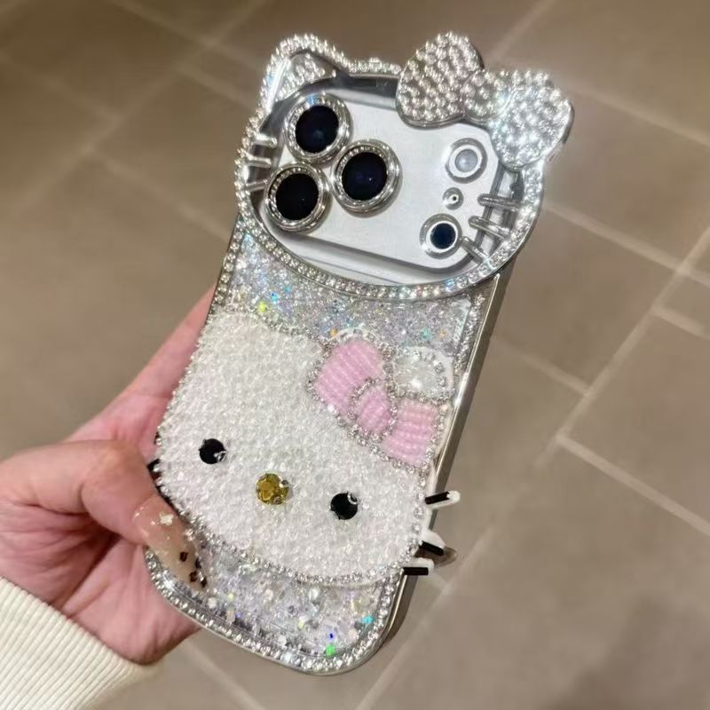 3D Rhinestone Kitty Phone Case