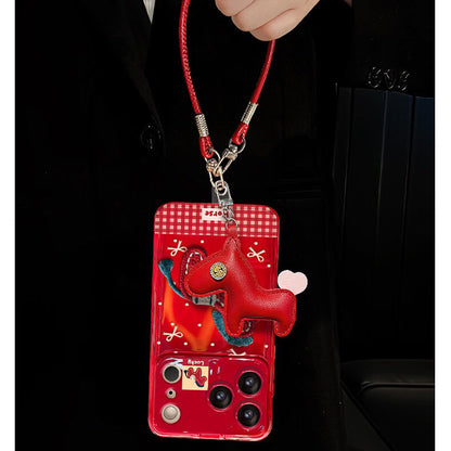 Plush pony flip phone case