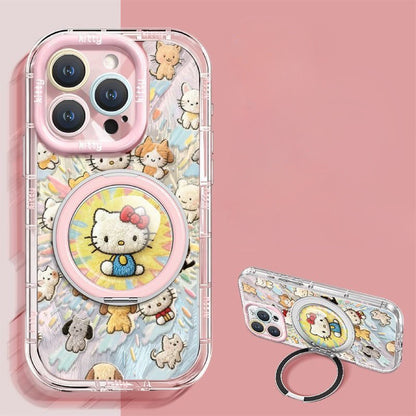 Colorful Hello Kitty Rotating Stand Phone Case