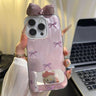 Pink bow mirror stand phone case