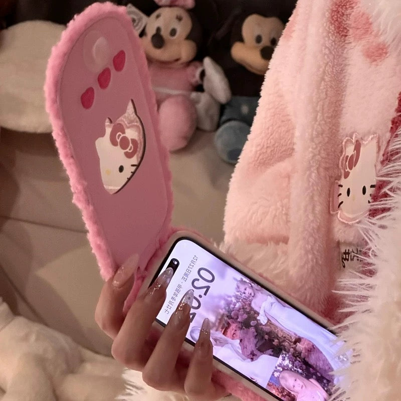 Pink fluffy phone case