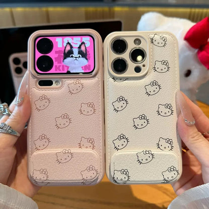Flip-up mirror full Kitty phone case