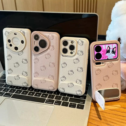 Flip-up mirror full Kitty phone case