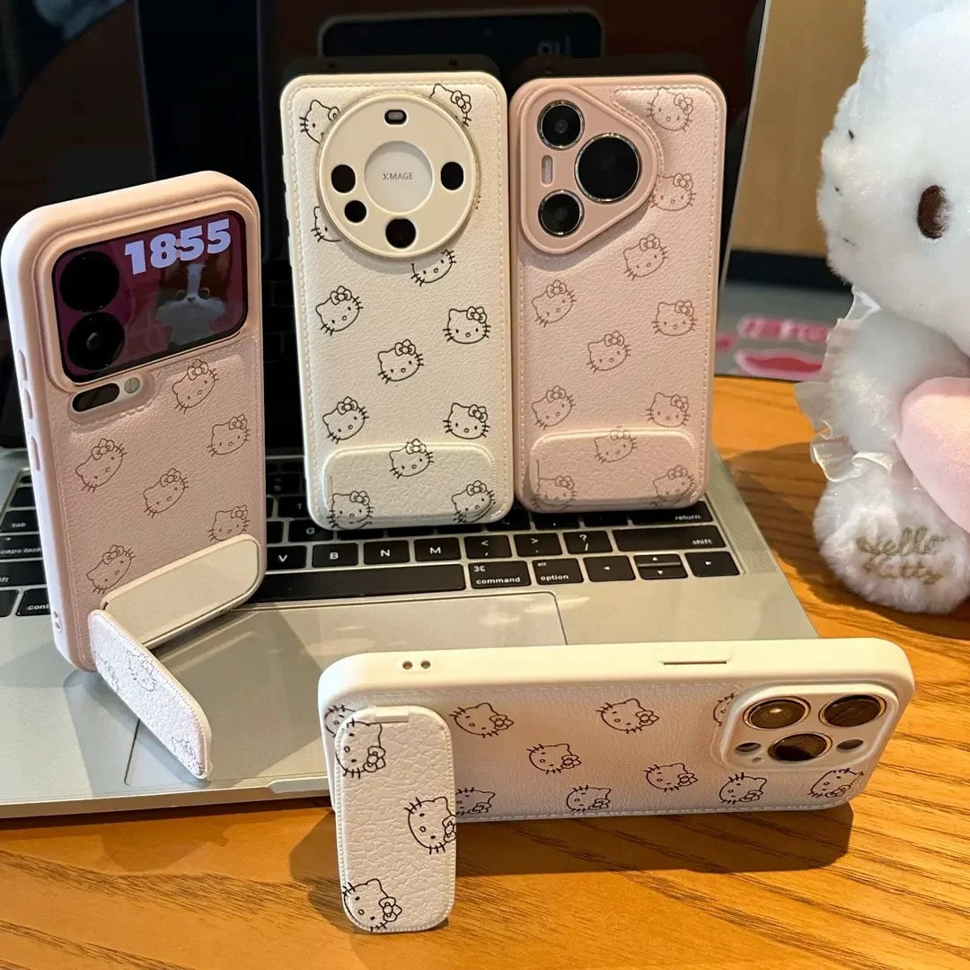 Flip-up mirror full Kitty phone case