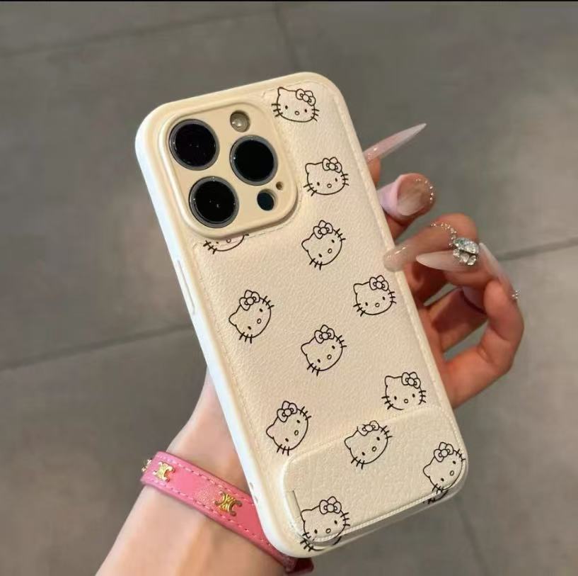 Flip-up mirror full Kitty phone case