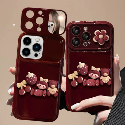 Rose Girl Flip Mirror Phone Case
