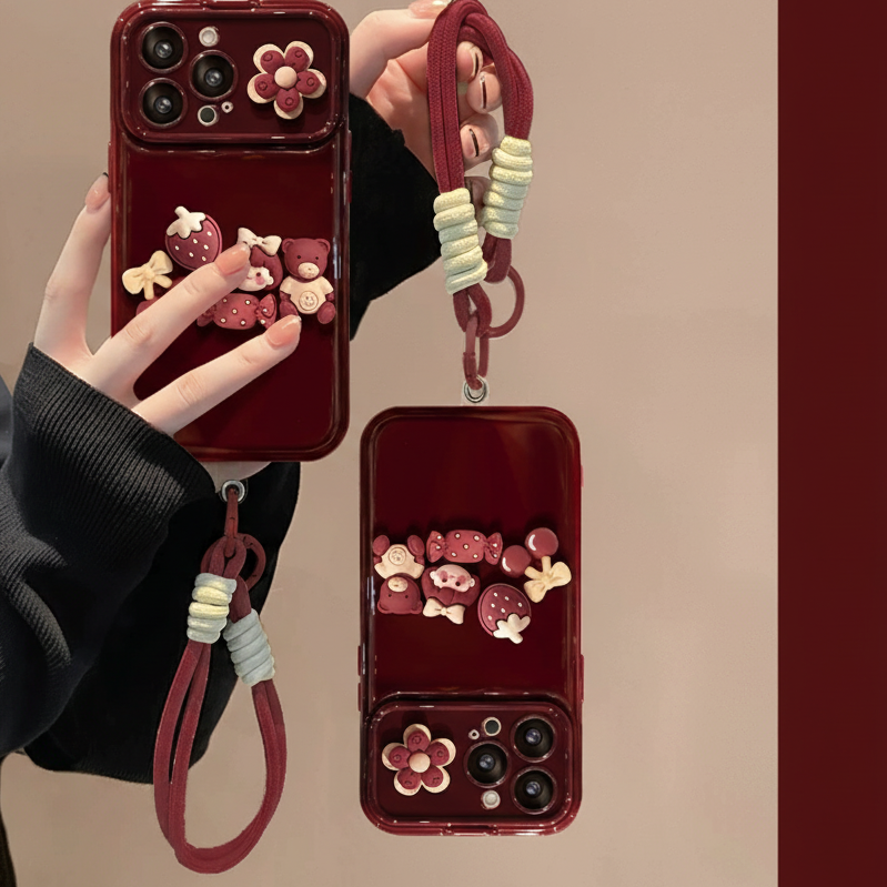 Rose Girl Flip Mirror Phone Case