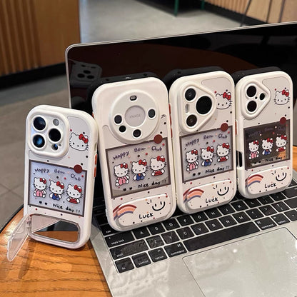 Three Kitty phone cases with mirror stands