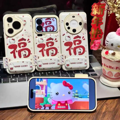 Firework Kitty Mirror Stand Phone Case