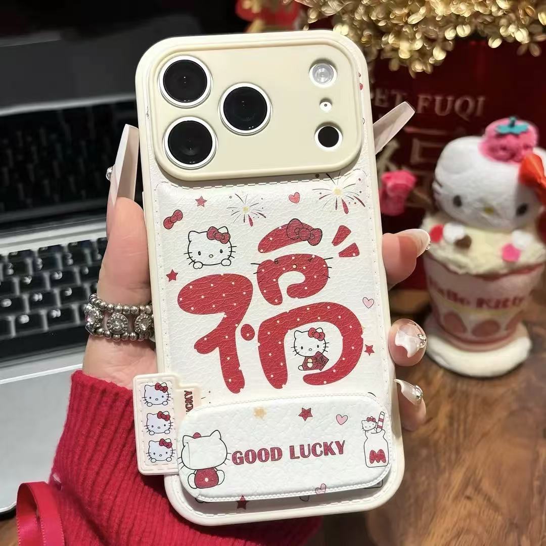 Firework Kitty Mirror Stand Phone Case