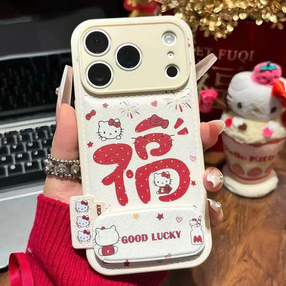 Firework Kitty Mirror Stand Phone Case