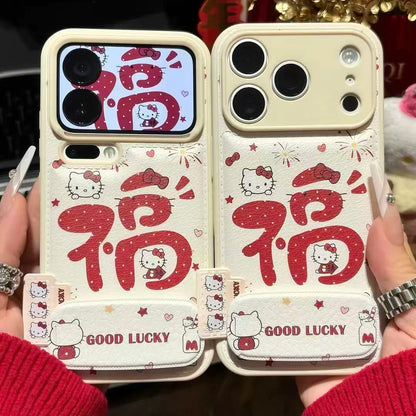 Firework Kitty Mirror Stand Phone Case