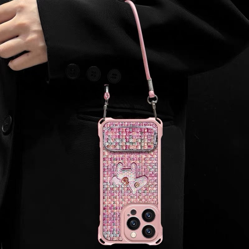Pink woven pony phone case