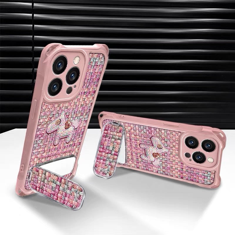 Pink woven pony phone case