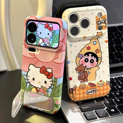 Cartoon HT + Crayon Shin-chan Mirror Stand Phone Case