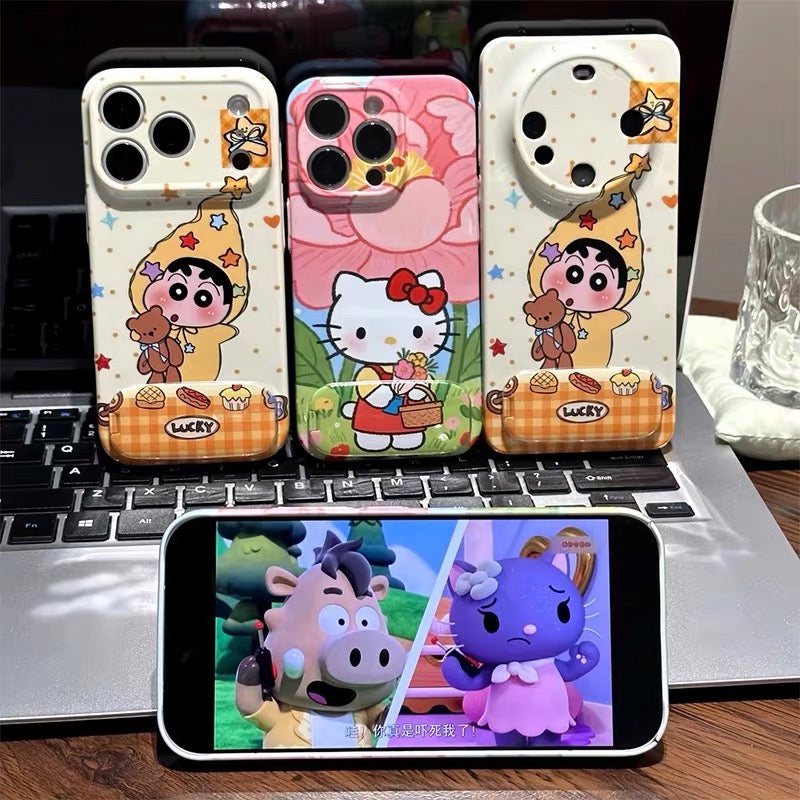 Cartoon HT + Crayon Shin-chan Mirror Stand Phone Case