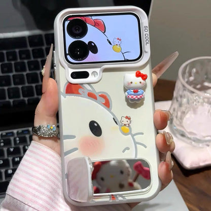 Cute Cat Figurine Phone Case with Stand