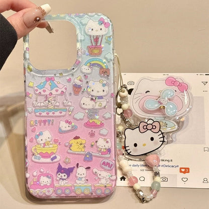 Cat-Themed Phone Case with Mini Fan Stand