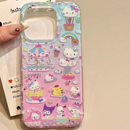 Cat-Themed Phone Case with Mini Fan Stand