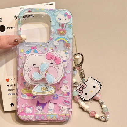 Cat-Themed Phone Case with Mini Fan Stand
